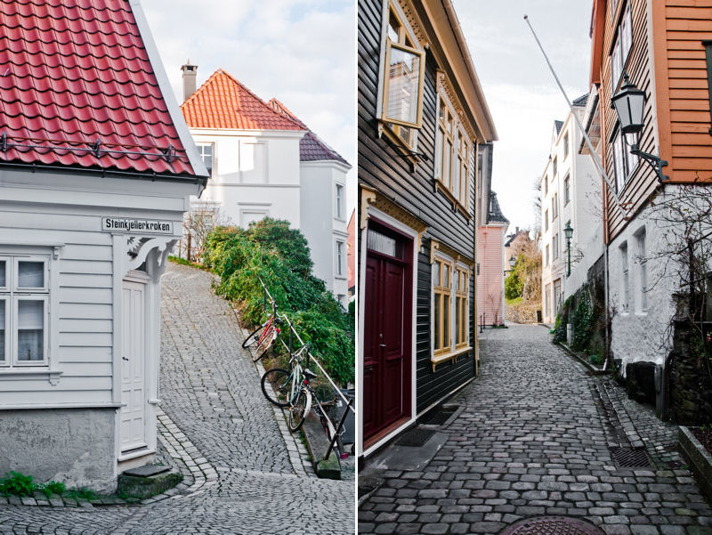 rowery i malownicze uliczki w Bergen