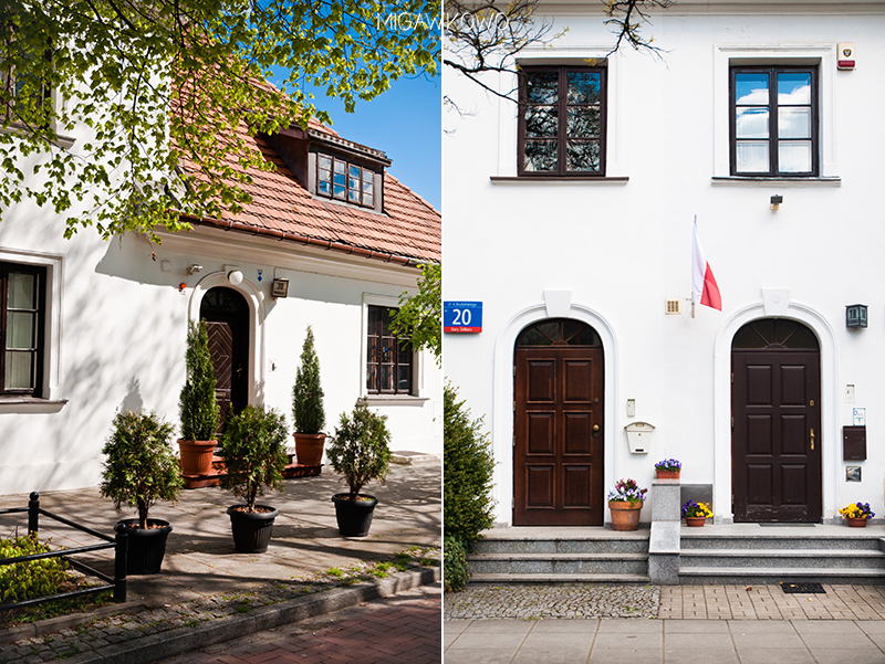 Domy i drzwi na ulicy Brodzińskiego na Żoliborzu w Warszawie
