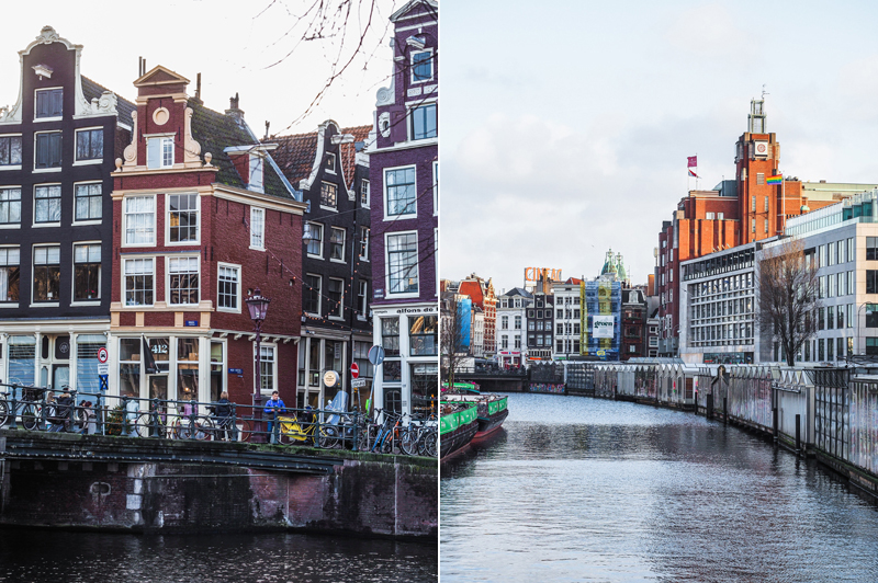 Amsterdam kolorowe kamienice Bloemenmarkt