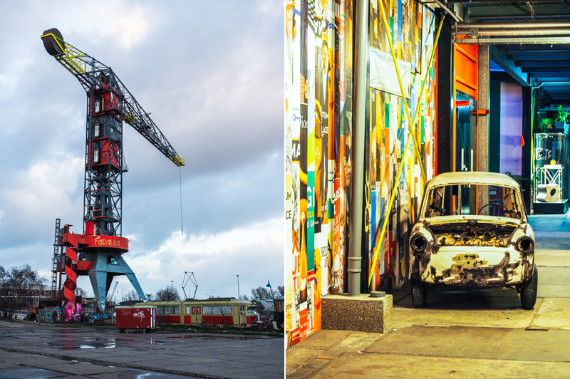 NDSM Amsterdam stara stocznia fabryka dźwig żuraw fiat 126p