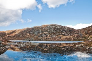 jezioro øvre Jordalsvant, góra Ulriken, Rundemanen, Bergen, Norwegia