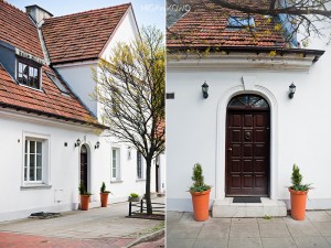 Dom i drzwi na ulicy Brodzińskiego na Żoliborzu w Warszawie