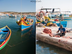 Malta Marsaxlokk kolorowe łódki